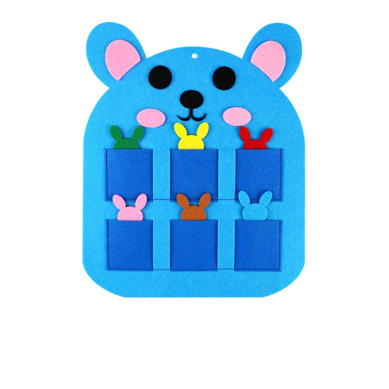 Blue 1 комплект большой мультфильм животное нетканый Войлок Ткань обучающая игрушка для детей раннего обучения обучающий материал Обучающие инструменты - Color: Blue