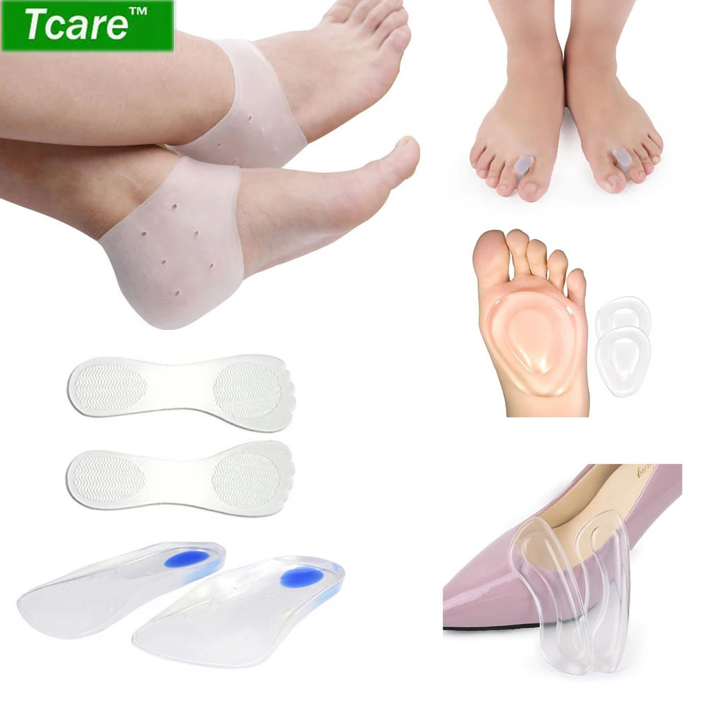 

Tcare-1 set Foot Massage High Heels Insoles, Metatarsal Pads,Ball of Foot Cushions,Heel Back Pads,Gel Heel Socks,Toe Separators