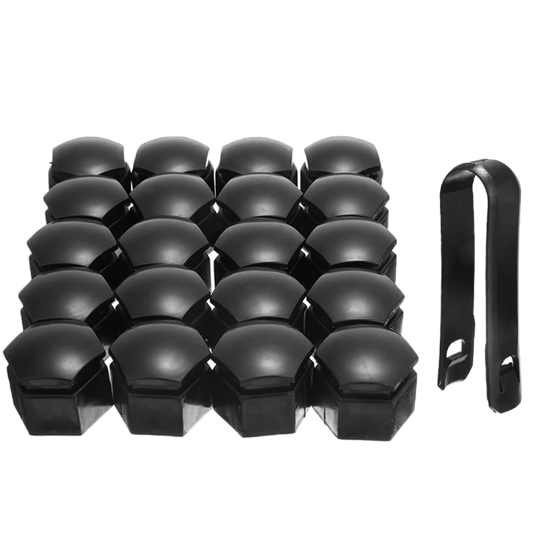 

20pcs Black 19mm Universal Wheel Lug Nut Bolt Center Cover Cap Cover Special Socket with Removal Tool