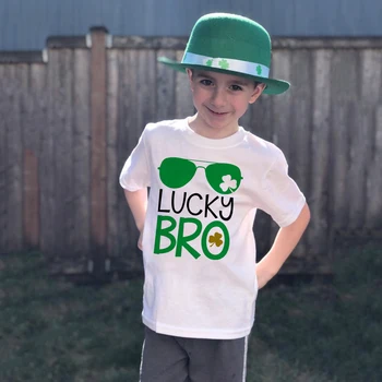 

Kids St Patricks Day Shirts Lucky Bro St Patty's Day T-shirt Shamrock Boys Casual Tshirts Youth Fashion Tee Shirt Holiday Wear