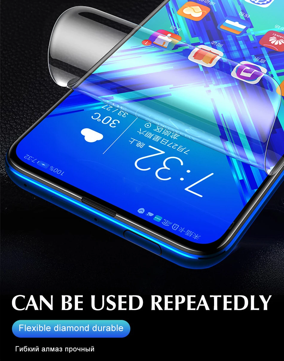100D Передняя Задняя полностью Гидрогелевая пленка для huawei Honor 20 9X Pro 8X10 9 Lite 10i Play Защитная пленка для экрана