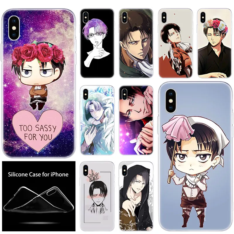 

luxury Silicone Phone Case Anime Attack On Titan Levi Ackerman for Apple iPhone 11 Pro XS Max X XR 6 6S 7 8 Plus 5 5S SE Cover