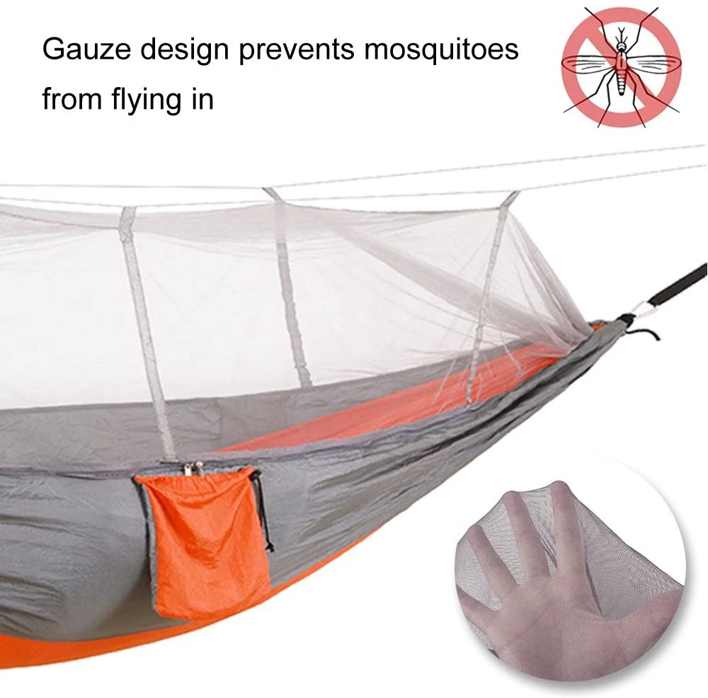Camping Hammock with Mosquito Net Outdoor Furniture 1-2 Person Portable Hanging Bed Strength Parachute Fabric Sleep Swing camping hammock