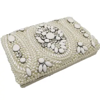 

Vintage Beaded Clutch Women Evening Bags Bridal Purses Handbag Wedding Party Chain Shoulder Bag