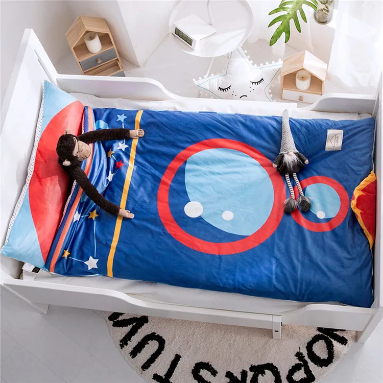 CHILDREN'S Cartoon Sleeping Bag Children Anti-kick Quilt Autumn And Winter Thick Baby Velvet Plush Unicorn Sleeping Bag