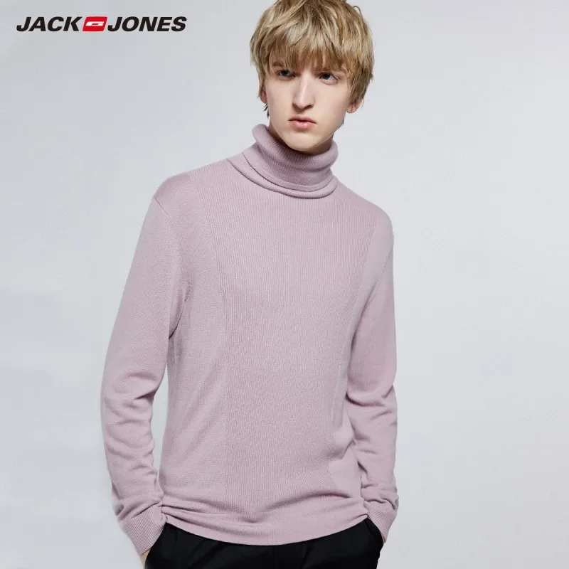 BERRY JackJones Мужской умный Повседневный светильник с длинными рукавами свитер с воротником-стойкой 219324525 - Цвет: BERRY