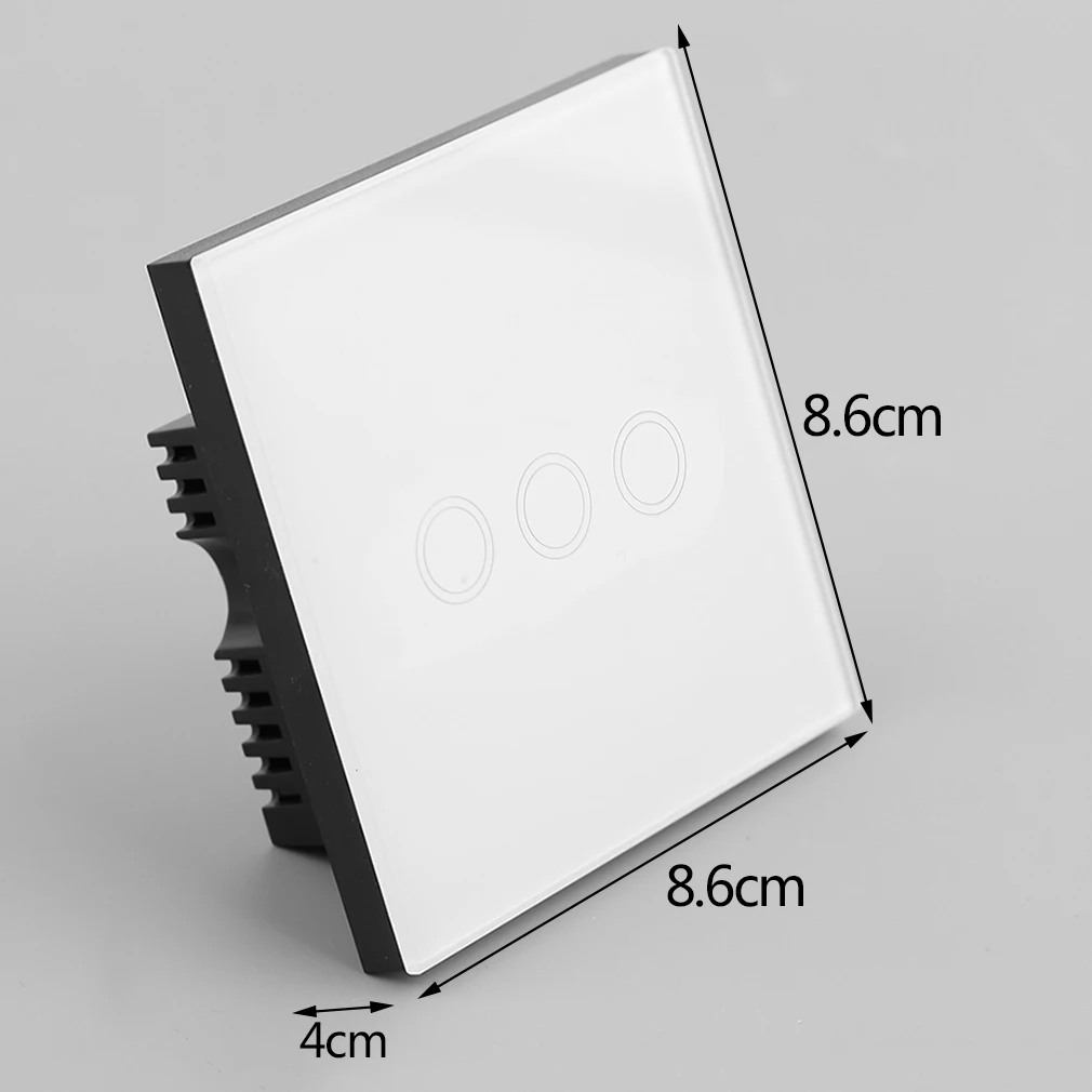 Умный дом белый кристалл стеклянная панель 3 цепи Великобритании Plug Light Touch и дистанционное управление переключатель экрана с Светодиодный индикатор