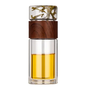 

Portable Double-layer Glass Water Bottle Heat Resistance Tea Water Separation Cup Leak-proof Tea Infusion Bottle Drinking Cups