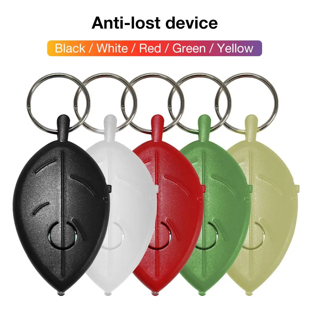 

New Key Ring Voice Control Anti-lost Device Leaf Mini Whistle Key Finder Flashing Beeping Remote Kids Key Bag Wallet Locators