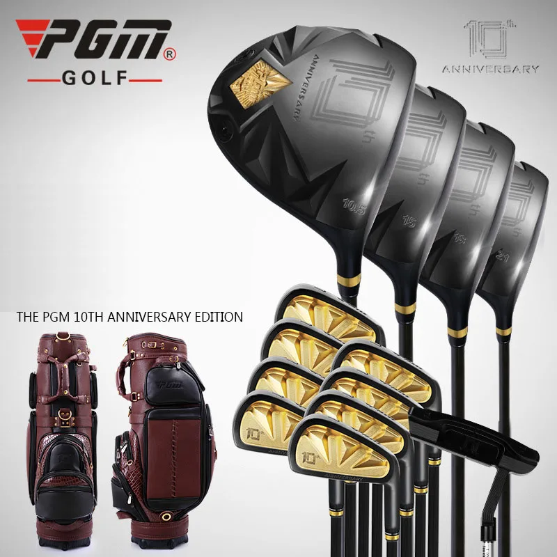 Pgm бренд Tenth Anniver Sary Golf Compiete Клубные наборы стержней мужские наборы бар Гольф мужские золотые наборы титановый сплав голова карбоновый вал