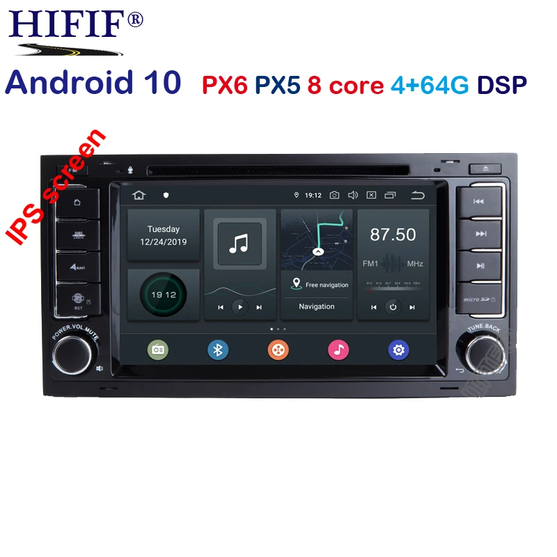 Автомобильный GPS-навигатор PX6 IPS DSP Android 10 4G для VW Volkswagen Touareg T5 Transporter Multivan dvd-плеер