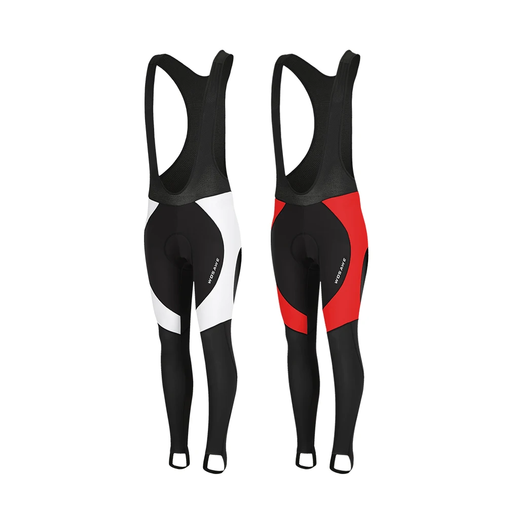 WOSAWE Cycling Bib Pants Thermal Reflective Winter Men Bib Shorts with Braces Cycling Gel Pad MTB Bike Trousers Long Pant