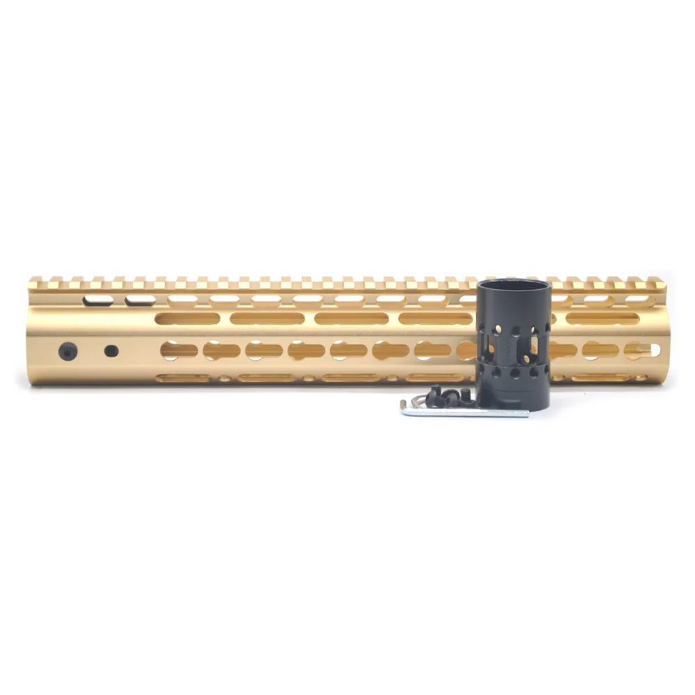 Aplus 12 ''дюймовый Keymod Handguard Rail поплавковая система крепления NSR/M16/M4/AR-15 серии алюминий/сталь гайка роскошный местный золотой цвет