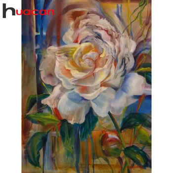 

Huacan Full Square Drill Diamond Painting Flower 5D DIY Diamond Embroidery Sale Rose Mosaic Craft Kit Handicraft Home Decor