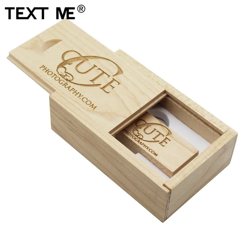 Usb флеш накопитель TEXT ME maple wooden + box 4 ГБ 8 16 32 64 usb 2 0|USB флэш-накопители| |