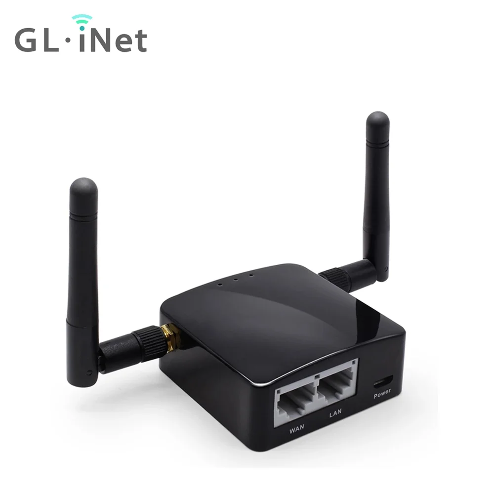 OpenWrt Pre-Installed Microuter GL-iNET N300 Nano Travel Router WiFi Repeater One Ethernet Port Bridge Ap Extender 300Mbps High Performance