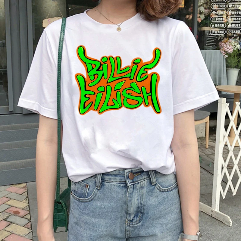 Billie Eilish Harajuku, модная графическая футболка для женщин, 90 s, хип-хоп, Ullzang, футболка, Bad Guy, забавная футболка, топ, футболка для женщин