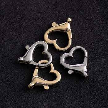 

10pcs/lot Alloy Heart Shape Lobster Clasp Key Chain Split Hooks For DIY Jewelry Making Necklace Bracelet Connector Accessory