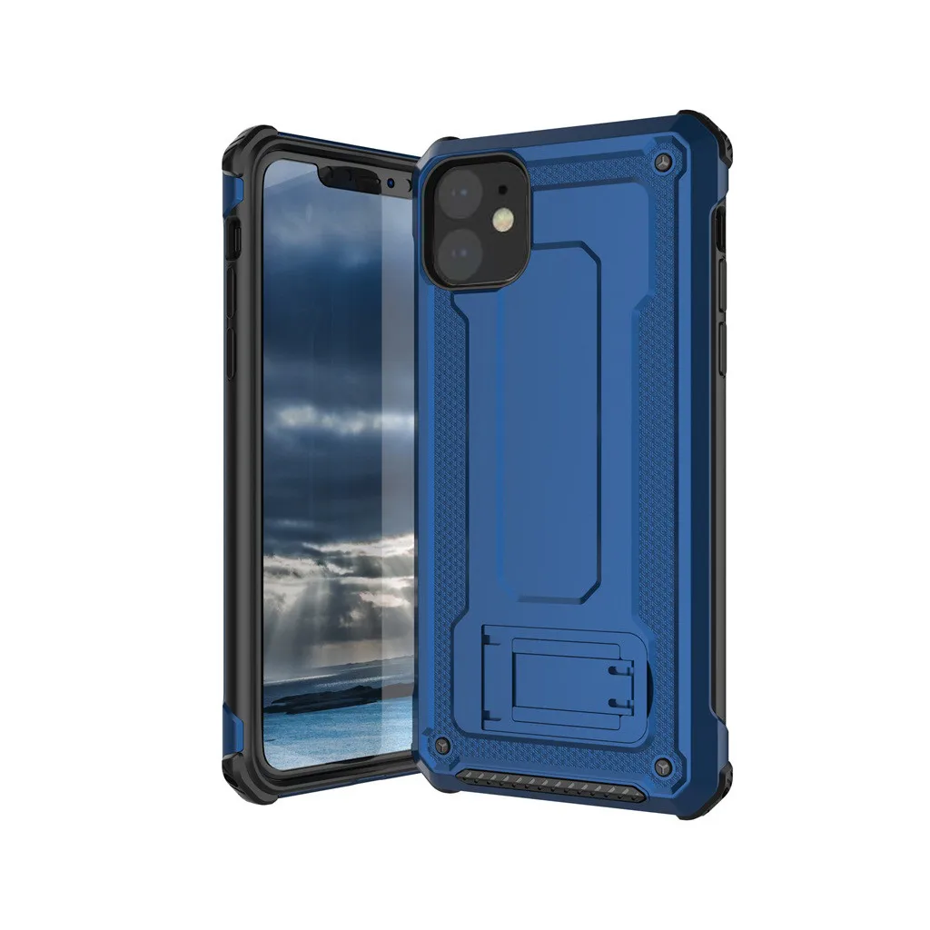 Чехол с зажимом для ремня для IPhone 11Pro Max, 6,5 дюймов, чехол, полный корпус, прочный чехол s, ударопрочный, с подставкой - Цвет: BU