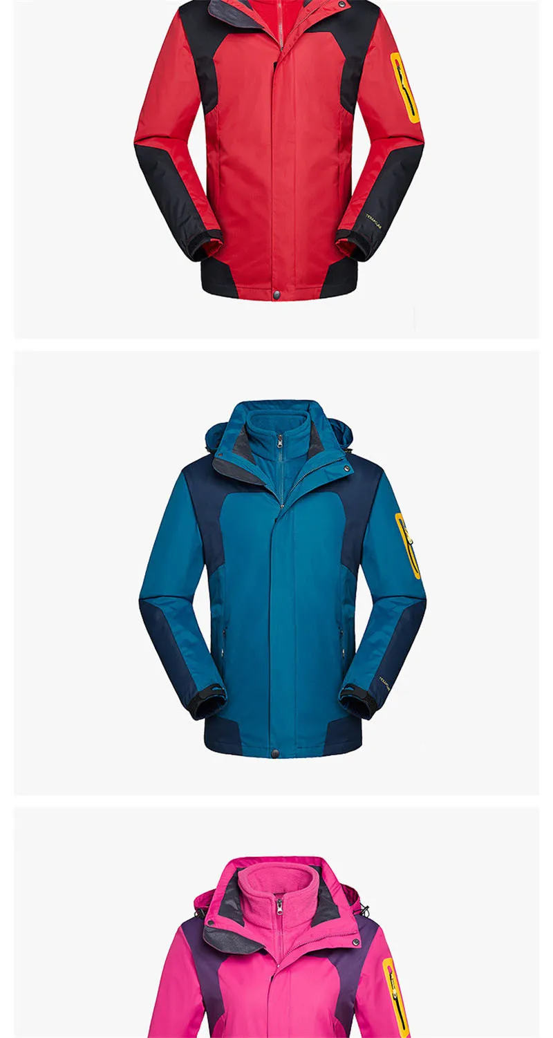 North зимняя куртка мужская Спортивная двухкомпонентная Лыжная куртка с подкладкой ветрозащитная теплая Женская куртка одежда размера плюс 5XL