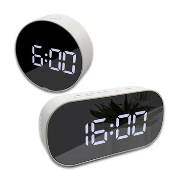 

LED Mirror Alarm Clock Digital Led Clock Snooze Time Temperature Display Home Decoration Table Clock for Living Room Bederoom