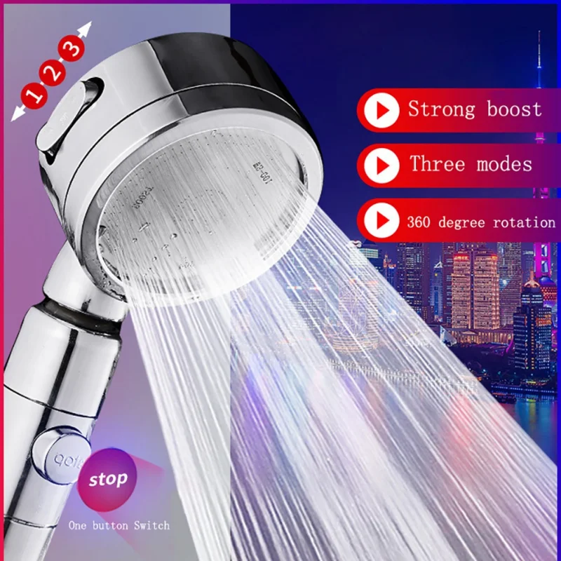 

Hot 3 Modes With Switch Button Shower Head Plastic Adjustable Bathroom Handles New High Pressure Shower Head