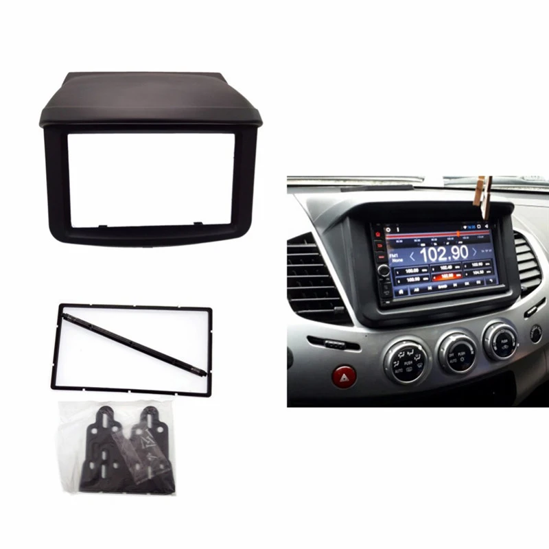 2 Din автомобиля Радио Стерео фасции для Mitsubishi Pajero Sport Triton L200 Панель рамка тире Монтажная Установка отделка комплект Уход за кожей лица