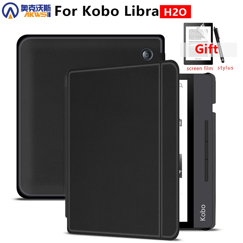 Étui pour liseuse Kobo Libra H2O en simili cuir, coque de protection fine  pour E books avec fonction mise en veille/réveil automatique, N873, 2019, |  AliExpress