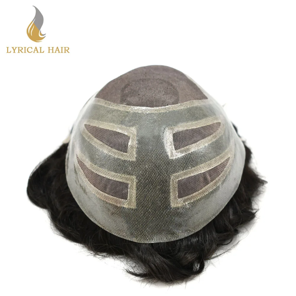 Французские кружевные передние мужские s Toupee тонкие моно волосы система