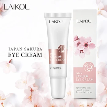 LAIKOU Eye Cream Sakura Serum Delay Eye Skin Aging Reduce Dark Circles Puffiness And Bags Hydrate  Eye Care Eye Cream