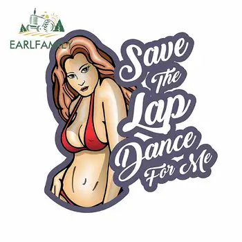 

EARLFAMILY 13cm x 12.4cm for Save The Lap Dance Swimsuit Girl Cartoon Car Truck VAN Decal Bumper Window Car Stickers Decoration