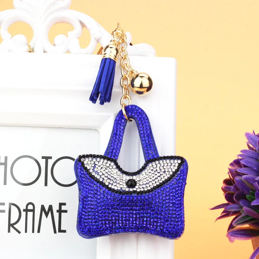 Модный брелок в форме сумки из сплава с кристаллами для женщин вечерние