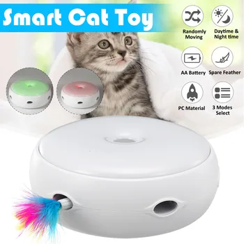 

Electric Cat Toy Smart Teasing Cat Stick Crazy Game Turntable Cat Catching Mouse Donut Automatic Turntable Cat Toys