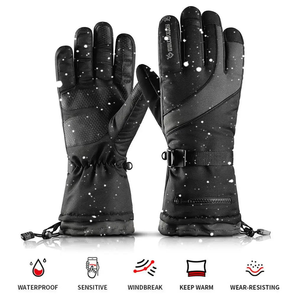Мужские лыжные перчатки водонепроницаемые ветрозащитные зимние теплые велосипедные мотоциклетные перчатки противоскользящие перчатки для сноуборда