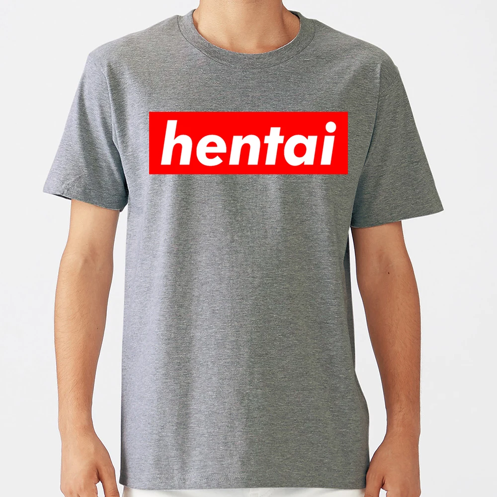 T Shirt Pria Hentai Anime Logo Hitam 