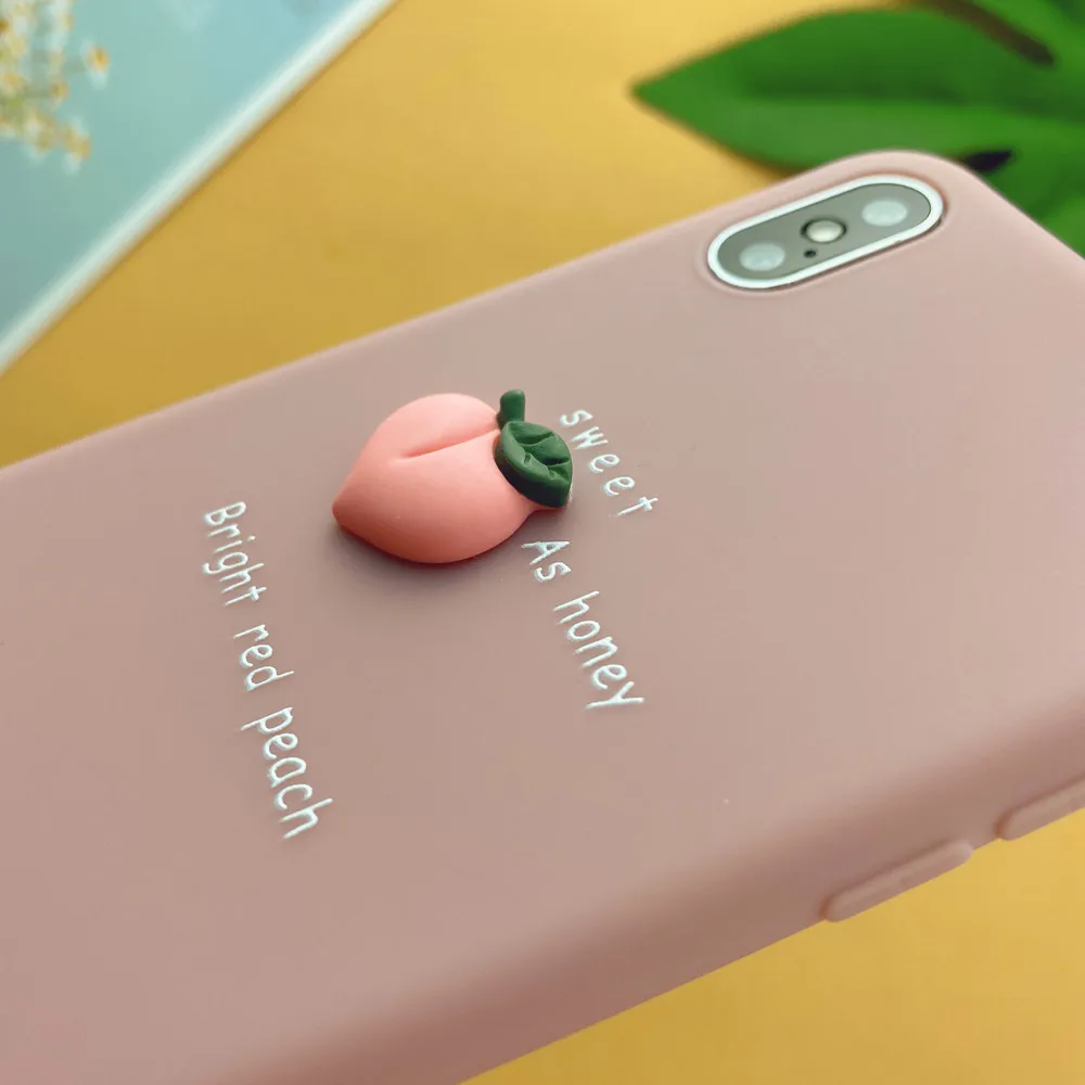 3D милый чехол для телефона с авокадо персиком для iPhone 11 Pro XS MAX XR X, мягкий чехол карамельного цвета с динозавром для iPhone 7, 6, 6 s, 8 Plus, чехол