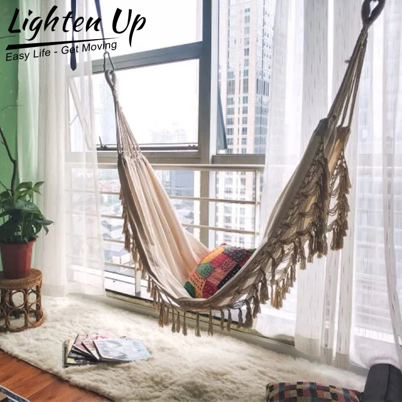 Double Thick Canvas Hammock Portable Hammock Outdoor Single Anti