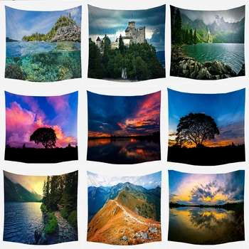 

Green Forest Psychedelic Tapestry Home Decorations Wall Fabric River Beach Wall Hanging Tapestry Blanket Tapestries Home Decor