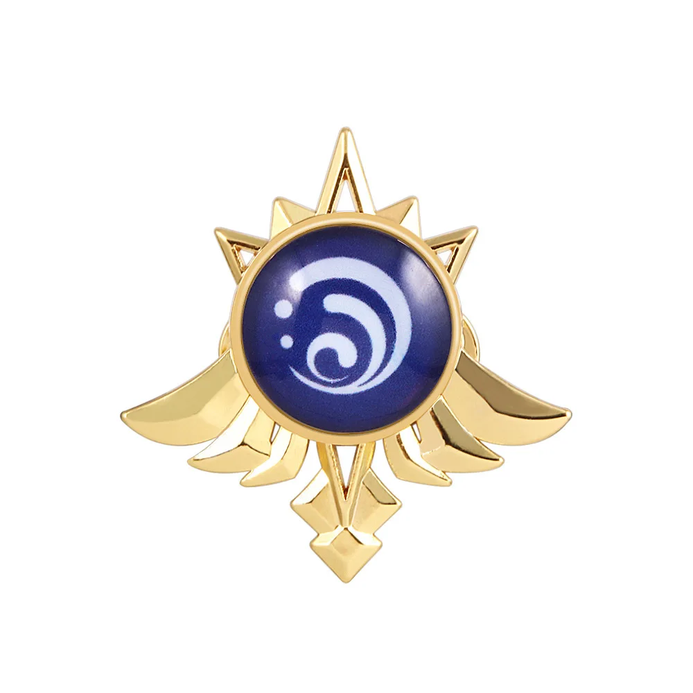 Game Genshin Impact Eyes Of God Mondstadt Pins Brooches Luminous 7 Element Kawaii Cosplay Badges