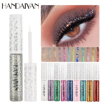 

HANDAIYAN Shiny Eye Liner Gel Liquid Glitter Eyeliner Beauty Waterproof Festival Silver Gold Eyeliner Liquid Makeup 12 Colors