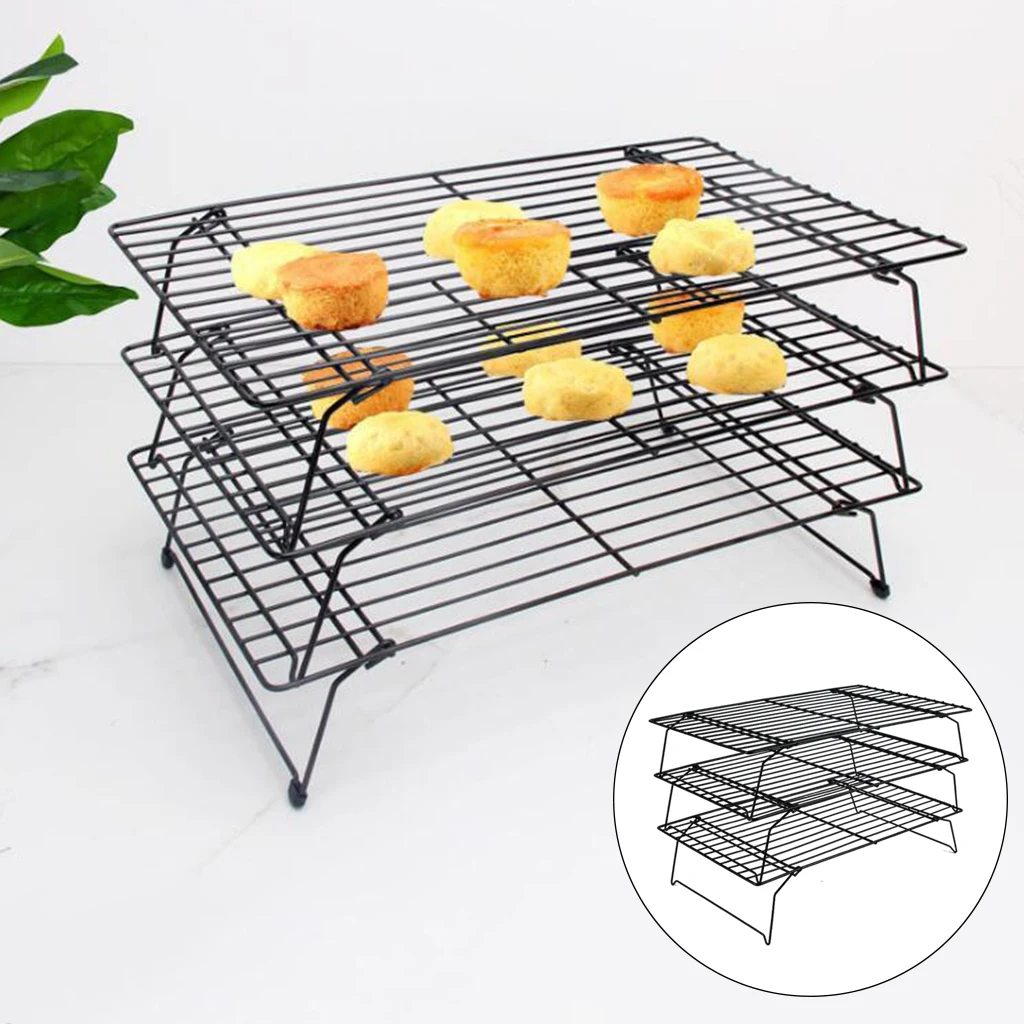 3 Tier Collapsible Cooling Tray Baking Biscuit Rack for Home Kitchen Space | Дом и сад