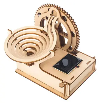 

Wooden Solar Track Ball DIY 3D Wooden Race Run Maze Puzzle Track Coaster Model Building Kits Toys