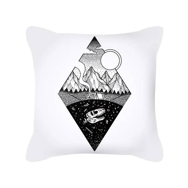 Punk Style Cushion Cover Skull Print Office Sofa Car Pillow Case Home Decor Throw Pillow Cover Outdoor Square Pillowcase45x45cm 7