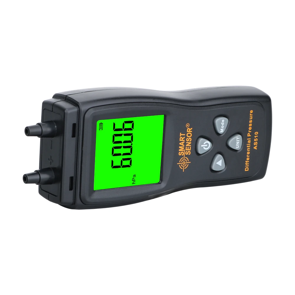 Smart Sensor AS510 Digital Differential Pressure Manometer Tester 0-100 hPa Negative Vacuum Air Pressure Gauge Meter Smart Sensor AS510 Digital Differential Pressure Manometer Tester 0-100 hPa Negative Vacuum Air Pressure Gauge Meter