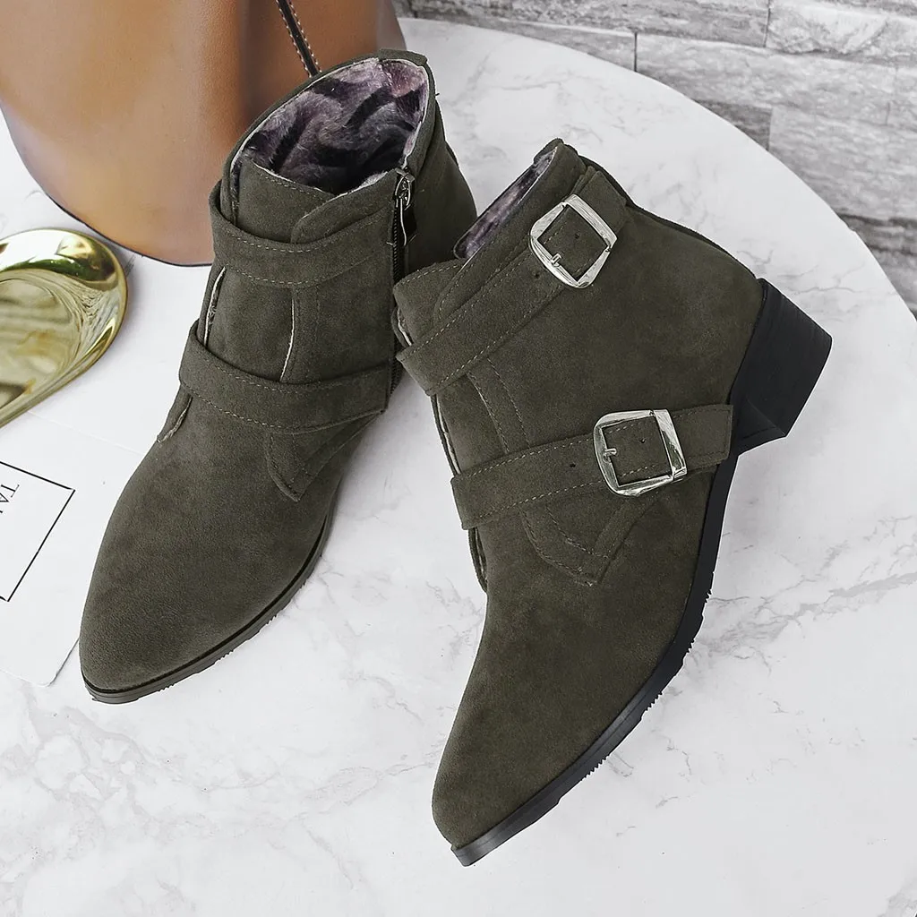 

Autumn Winter Boots Women 2019 Streetwear Casual Fashion Boot Student Scrub Bucket Ankle Boot Female Solid Shoes Botas Mujer
