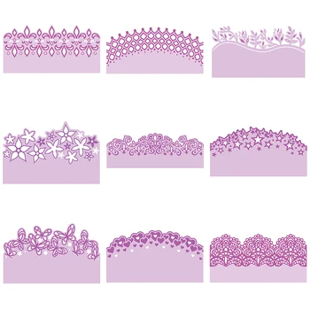 

2020 New Hot Border Edge Lace Banner Metal Cutting Words Dies Scrapbooking For Background and Crafts Card Making Foil no stamps
