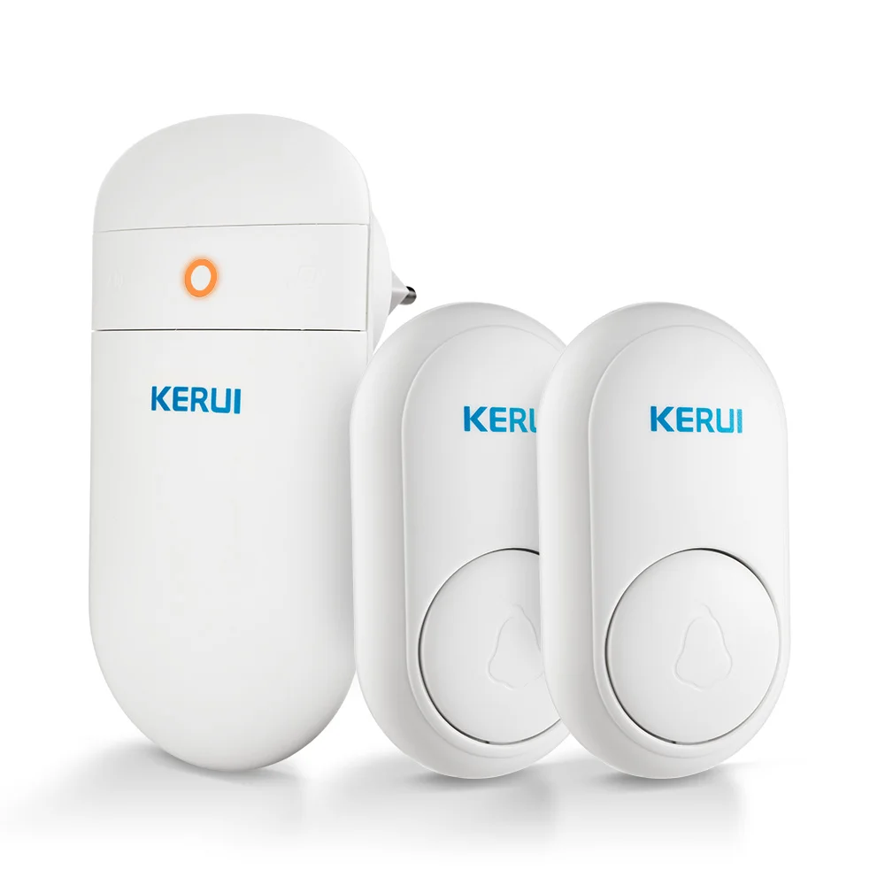 1receiver 2doorbell KERUI M518 беспроводной дверной звонок самостоятельное производство электроэнергии Домашняя безопасность Добро пожаловать умный дверной звонок светодиодный светильник 52 Песни с кнопкой - Цвет: 1receiver 2doorbell