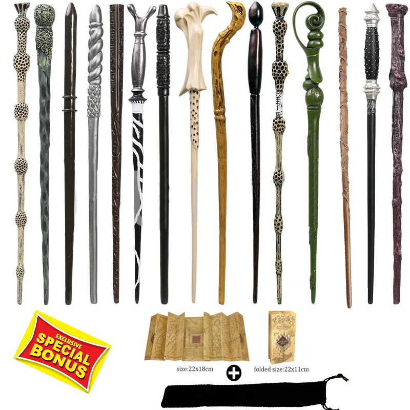 

Buy one Get Three Potters Magic Wands Cosplay Harried Dumbledore Voldmort Snape Metal/Iron Core Magic Wand Christmas Gift