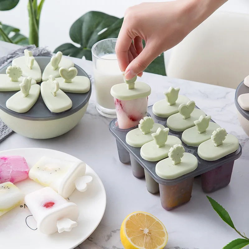 6/8 Cells DIY Popsicle Molds Ice Cream Makers Kitchen Tools Reusable Frozen Pop Moulds Eco-Friendly Stocked Juices Purees Yogurt | Дом и сад