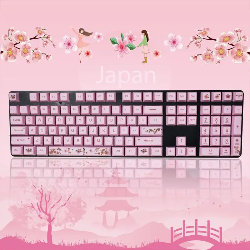 1 Набор сменных OEM PBT 108 Keycaps краситель сублимация Восточная вишня Keycap для Readson GANSS